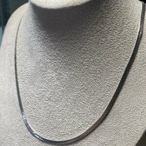Italian Sterling Silver Herringbone Necklace 20” T.O.B 925 Italy 8.0g